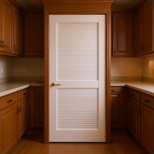 Porte intérieure à persiennes en MDF, 18 po x 80 po à 32 po x 80 po, porte de garde-manger au design traditionnel, surface finie - Product Image 2