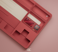 Clavier mécanique en aluminium personnalisé QK80 Mk2, rouge, avec revêtement par pulvérisation - Type-C/Bluetooth5.0/2.4G Tri-mode