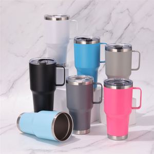 30oz <b>Large</b> Capacity Ice Tumbler with Handle Stainless Steel Car Insulated <b>Cup</b> Portable Minimalist for Car Travel Daily - Product Image 1