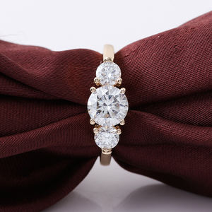 Hot Sale Fine Jewelry Engagement Wedding <strong>Rings</strong> 18k 14k 10k Solid Gold Round Brilliant Cut <strong>Moissanite</strong> Diamond <strong>Rings</strong> for Women <strong>Men</strong> - Product Image 3