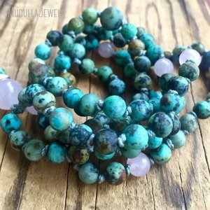 MN18221 Nouveau Collier de Prière Religieux Unisexe en Perles Mala Turquoise, Stimulant Énergétique <span class=keywords><strong>et</strong></span> Anti-Anxiété, Tendance, avec Pompon, Cadeau - Product Image 3