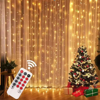 Smartaico Décoration de fête à domicile et de mariage, rideau lumineux LED de Noël 3x3M avec lumière blanche froide IP44 pour usage intérieur