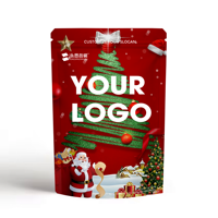 Le plus récent emballage de Noël populaire pochette imprimée personnalisée emballage chocolats bonbons usine sacs alimentaires en Mylar anti-odeur directe
