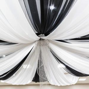 Panneaux de plafond en mousseline noire 5x20 pieds, draperies d'arche de mariage, rideaux en tissu transparent, drapage pour cérémonie, réception, décoration de swag - Product Image 1