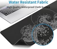 Tapis de souris de jeu de dessin animé noir et blanc avec surface en caoutchouc antidérapante étendue et grand format avec repose-poignet, en stock