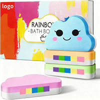 Bain moussant pour enfants, arc-en-ciel bio, nuage coloré, coffret cadeau mignon, naturel, végétalien, biodégradable, non toxique, bombes de bain pour bébé, beurre de karité