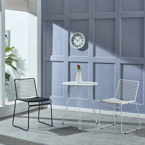 <span class=keywords><strong>Chaise</strong></span> de salle à manger empilable en fil métallique, style minimaliste, robuste, pour restaurant, hôtel, structure métallique industrielle - Product Image 3