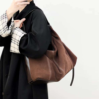 Tas Selempang Kulit Asli Wanita Model Vintage Baru, Tas Tangan Desainer Elegan Kasual, Tahan Air dengan Ritsleting dan Gesper