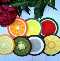 Gebreide Beach Party Decor Handgemaakte Gehaakte Vruchten Coaster
