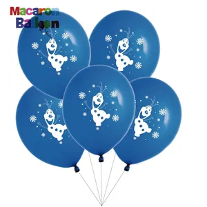 100 Stks/zak Bevroren Sneeuwpop Prinses Elsa Bedrukt Latex Ballon Bevroren Thema Verjaardagsfeest Decoratie Kbr0211