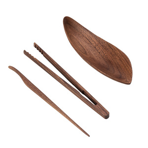 Walnut wood <b>tea</b> scoop, practical <b>tea</b> tray, <b>tea</b> spoon, and <b>tea</b> clip <b>set</b> for <b>tea</b> rooms, Chinese retro <b>tea</b> ceremony six-gentleman - Product Image 5