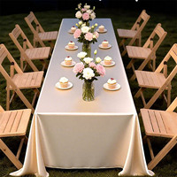 Nappe de table rectangulaire beige 280*400CM, satin blanc champagne de luxe, pour hôtel, dessert, mariage, banquet en plein air