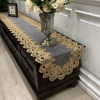 Nappe de luxe en tissu anti-poussière à motif géométrique, style coréen et américain, pour meuble TV, table basse, table à manger, et plus encore