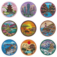 Patch Bordir Logo Kustom MOQ Rendah Grosir, Patch Bordir untuk Pakaian dan Topi, Bisa Disetrika dan Dijahit