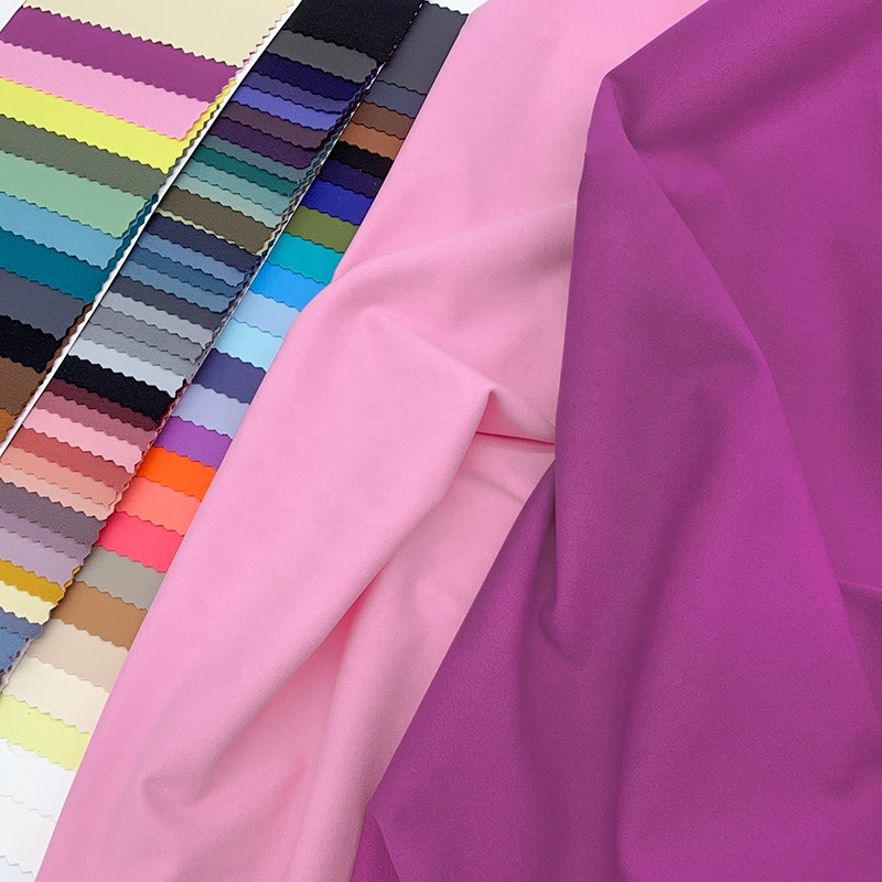 NO MOQ Wicking Skin-Friendly Solid Color Nylon Spandex 4 Way Stretch Fabric Sportswear Leggings Performance Dresses Fabrics