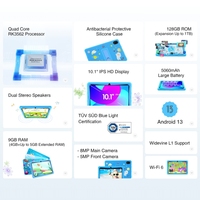 Tablette éducative pour enfants Doogee U10 10,1 pouces 9 Go + 128 Go Wi-Fi 6 avec contrôle parental et Google Play pour le dropshipping
