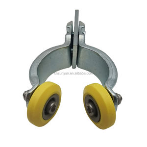 צינור מתכת צינור רכבת טרולי מתכת עם רולר פלסטיק עבור קו מסוע - Product Image 3