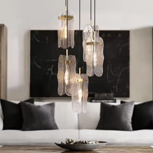 Modern Nordic Style Large Glass Ceiling Pendant Lamp Artistic <b>Decorative</b> Chandelier LED <b>Bulb</b> 3000K Color Room Hotel ODM - Product Image 2