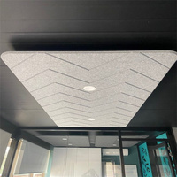 Système de Conceptions de Plafond Architectural Absorption Sonore Cercle Rectangle Fibre de Polyester Plafond Acoustique Nuages Avec Accessoires