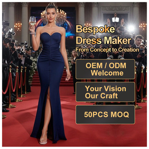 Robe de <span class=keywords><strong>soirée</strong></span> sirène bleu marine en gros 2024, robe de demoiselle d'honneur sexy sans bretelles, robe de <span class=keywords><strong>soirée</strong></span> formelle pour femmes, commande en gros - Product Image 1