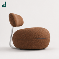 Fauteuil pivotant rond en tissu texturé Boucle, chaise rembourrée pour réception, idéal pour hall commercial, bureau, salle d'attente