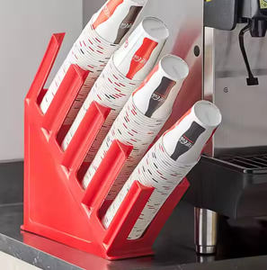 Scatola Portabicchieri in Plastica a Quattro Strati Personalizzabile ed Ecologica, Facile da Montare, per Bicchieri Usa e Getta, Tovaglioli di Carta, Caffetterie, Tè - Product Image 5