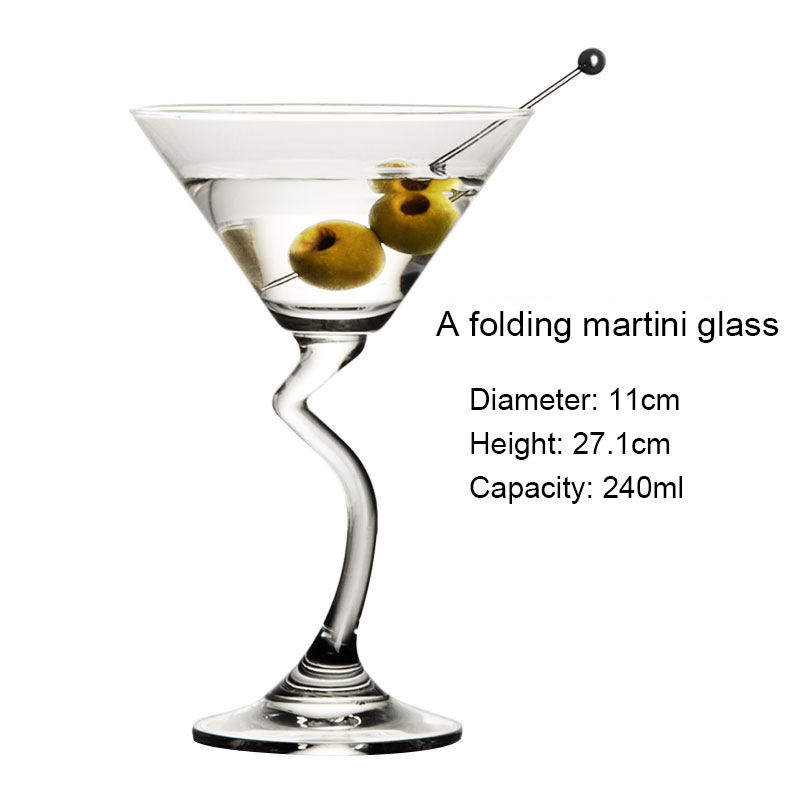 Folding foot martini glass 240ml