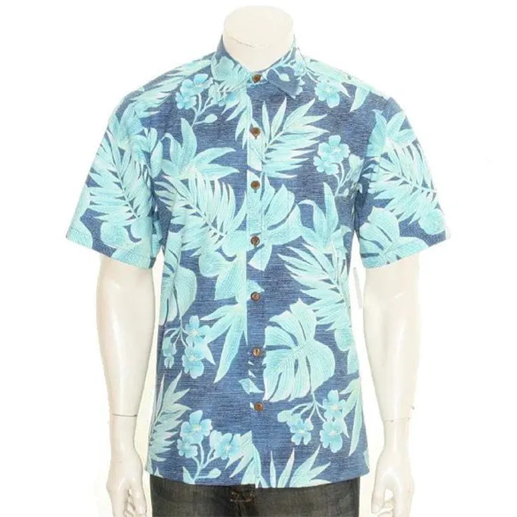 Camicie hawaiane da spiaggia con colletto Turn-down all'ingrosso all'ingrosso di colore personalizzato 2024