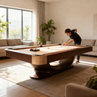 Table de billard de luxe sur mesure en bois massif de 9 pieds, qualité tournoi, design standard, avec ardoise