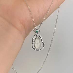 S925 Pure Silver Necklace Ice Sea Blue Square Zircon Fairy Sweet Full <b>Circle</b> Rhinestone Running <b>Ring</b> Square Pendant Fashion - Product Image 1