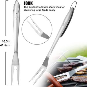 <b>Heavy</b> <b>Duty</b> Stainless Steel BBQ Grill <b>Tool</b> Set-Portable Dishwasher Safe 6-8 Piece Outdoor & Indoor Use - Product Image 4