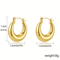 Boucles d'oreilles pendantes rondes creuses classiques et tendance en acier inoxydable plaqué or 18 carats