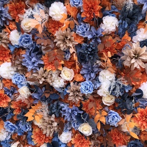 Fondo Floral Enrollable 5D Personalizado para Bodas Elegante Pared de Flores Azul y Blanco Clásico Estilo Simple Tema de Otoño - Product Image 4