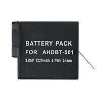 Batterie au lithium rechargeable en plastique noir de haute qualité AHDBT-501 1220mAh 5V avec garantie de 12 mois pour Hero 6/5