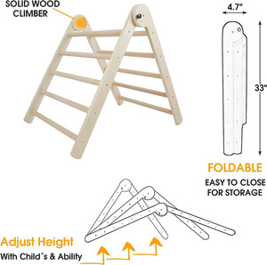 Montessori Baby Wooden Foldable Climbing Children Indoor Toy Toddlers Climbing <b>Frame</b> Wooden Triangle Ladder for Kids - Product Image 4