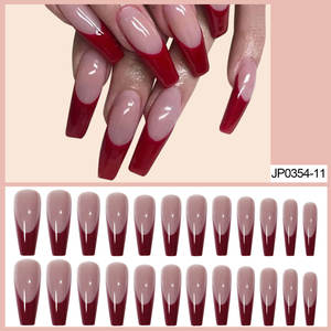 Faux Ongles Acrylique Nail Kit Professionnel Vente Chaude Européenne et Américaine Spot <span class=keywords><strong>Manucure</strong></span> Ballet Cercueil ABS Français <span class=keywords><strong>Manucure</strong></span> Rouge - Product Image 5