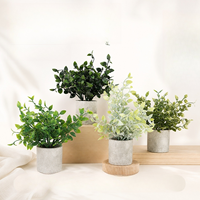 Tanaman Pot Buatan Evergreenwrap Desktop, Pot Silinder dari Bubur Kertas, Daun Datura Kecil, Bonsai Tanaman Buatan