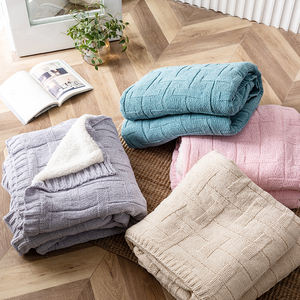 <span class=keywords><strong>Couverture</strong></span> en chenille de laine d'agneau super douce, épaisse et volumineuse, en gros, <span class=keywords><strong>pas</strong></span> chère, pour l'hiver, pour se tenir au chaud - Product Image 1