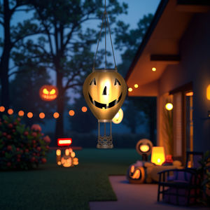 Pumpkin Flame Solar Powered LED Hanging Halloween Party Decor Light com Controle de Voz IP65 80CM Garantia de 3 anos - Product Image 5