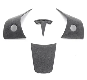 Tesla model3 Y steering wheel decoration sticker Alcantara flip fur button change decoration protection sticker accessories
