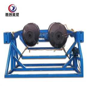 Small Open Fire Rock N Roll Rotational Molding Machine For Two Molds