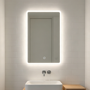 NewThingLine Siena <span class=keywords><strong>Miroir</strong></span> <span class=keywords><strong>de</strong></span> <span class=keywords><strong>salle</strong></span> <span class=keywords><strong>de</strong></span> <span class=keywords><strong>bain</strong></span> moderne à LED 50x30cm |   CRI élevé 90+ |   <span class=keywords><strong>Miroir</strong></span> intelligent sans cadre à intensité variable IP44 |   Utilisation pour hôtels et villas - Product Image 1