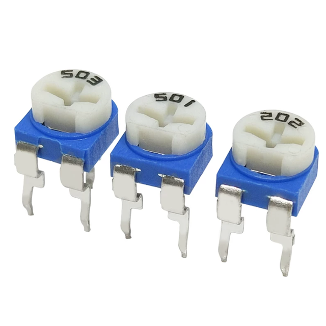 Smart Electronics RM065 Blue and White Horizontal Adjustable Potentiometer 1K2K5K100K200K500R/Ohm 102/103/104