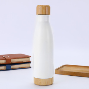 New 304 Stainless Steel Insulated Cup with <b>Bamboo</b> Cover and Bottom, Portable Outdoor Water Cup Customization - Product Image 4