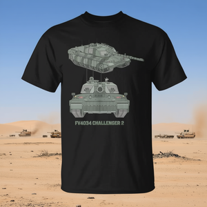 Camiseta Challenger 2 Tank Diagram para Adulto, Unisex, Cuello Redondo, Manga Corta, Impresión Digital, Promocional - Product Image 3