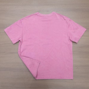 Men's Pink O-Neck <b>Short</b> <b>Sleeve</b> T-Shirt With Custom Letter Print Regular Fit Casual Jersey Cotton - Product Image 4