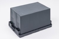 Boîtes de rangement en plastique recyclables en gros, conteneurs empilables durables en PP pour la logistique et l'organisation en entrepôt