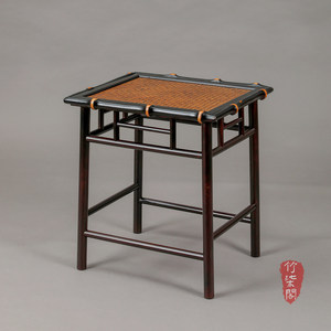 <b>Bamboo</b> Woven Tea <b>Stool</b> Square Chinese Style Lacquered <b>Bamboo</b> Home <b>Stool</b> - Product Image 5