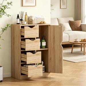 Armoire de rangement verticale compacte, armoire étroite à plusieurs compartiments, unité de rangement d'appoint pour salon - Product Image 1
