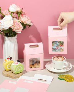 Sacs cadeaux en papier kraft MINI roses avec fenêtre transparente, petites boîtes cadeaux avec poignée, boîtes <span class=keywords><strong>à</strong></span> bonbons pour Purim, mariage - Product Image 4